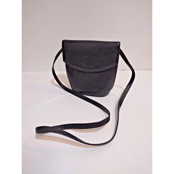Lazaro Black Leather Crossbody Bag Soft Structured Fashion Basic - Picture 1 of 11